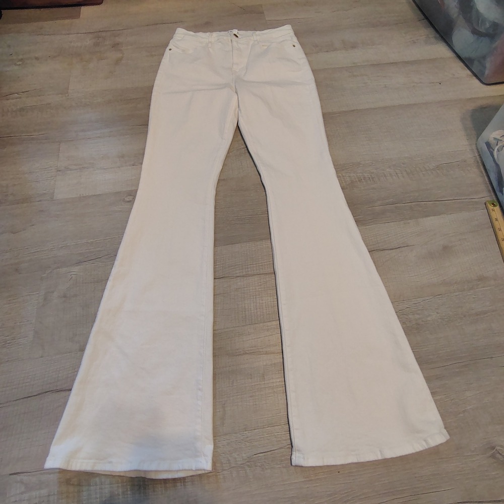 FRAME Denim Le High Flare White High Rise Bell Bottom Jeans Size 30